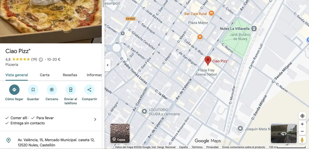 Ciao pizz mapa