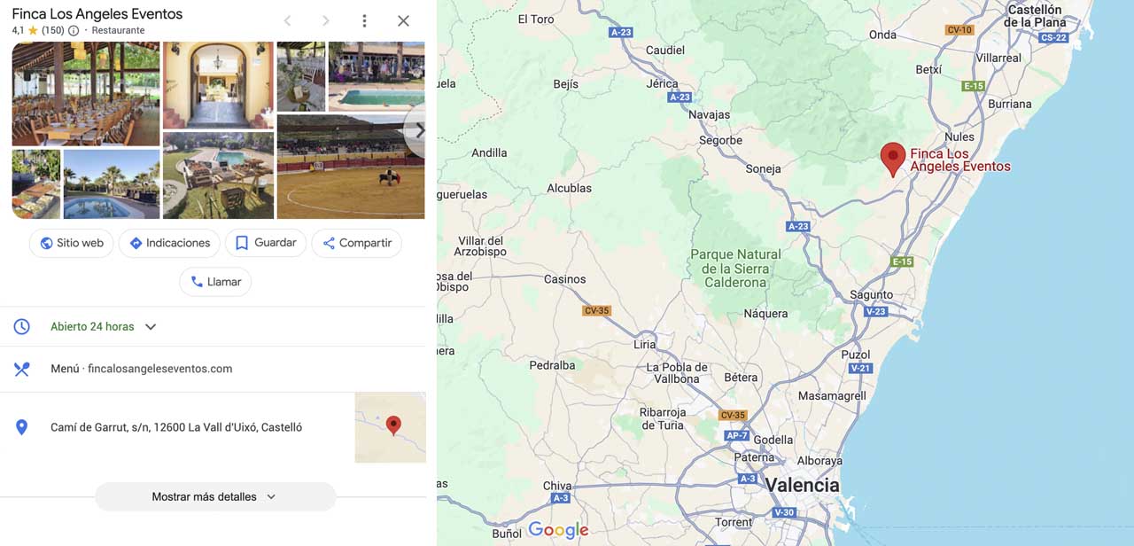 Finca los Ángeles mapa
